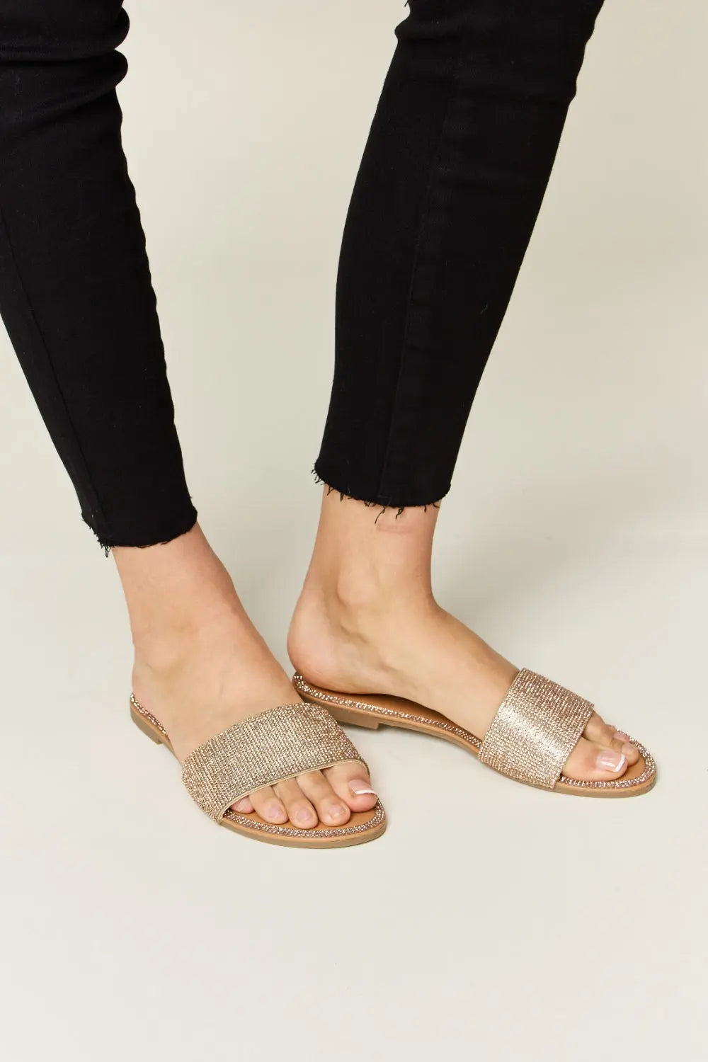 Shimmering rhinestone sandals - Love Salve